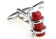 Red Fire Extinguisher Cufflinks close up image