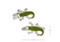 Green Alligator cufflinks; Gator cufflinks shown as a pair 31 mm by 17 mm close up image