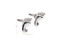 Silver baby feet cufflinks; barefoot cufflinks shown as a pair with size dimensions 10 mm by 20 mm close up image