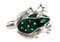 green tree frog cufflinks close up image