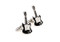 Fender Style Electric Guitar cufflinks shown as a pair side by side close up image
