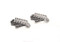 electric guitar head stock cufflinks shown as a pair close up image
