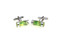 neon green level cufflinks shown as a pair close up image