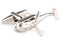 silver helicopter cufflinks 3D close up image