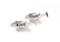 helicopter cufflinks 3D Silver shown as a pair close up image