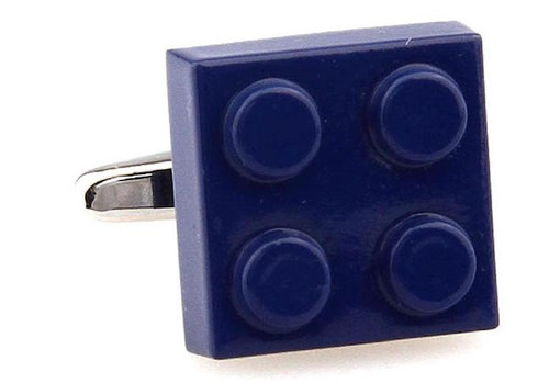 Blue Lego Building Blocks Cufflinks close up image
