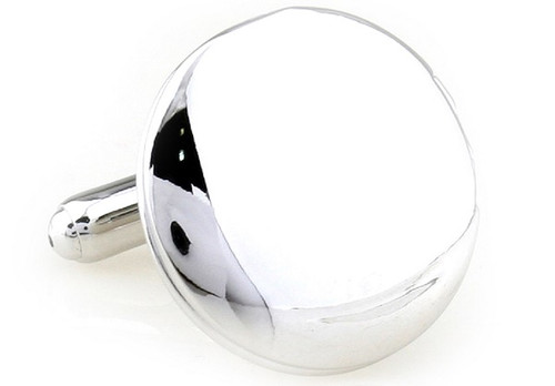 round silver photo locket cufflinks close up image