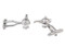 Silver Aladdin Lamp Cufflinks shown as a pair backside view close up image
