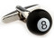 black ball cufflinks; 8 ball cufflinks close up image