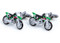 green colored motorcycle dirt bike cuff-links side view close up image