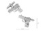 Silver hand gun pistol cufflinks shown as a pair with size dimensions 21 mm by 17 mm close up image