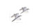 F16  Jet plane cufflinks shown as a pair with size dimensions 16 mm by 23 mm close up image