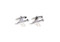 Silver Jet Plane Cufflinks F16 style shown as a pair close up image