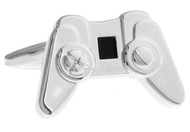 PlayStation video game controller cufflinks close up image