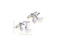 boat propeller cufflinks shown as pair with size dimensions 17 mm by 17 mm close up image