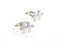 silver puzzle piece cufflinks shown as a pair with size dimensions 15 mamba 20 mm close up image