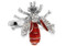 red enamel hornet wasp cufflinks close up image