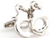 silver handcuff cufflinks close up image