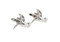 hummingbird cufflinks shown as a pair side by side view close up image
