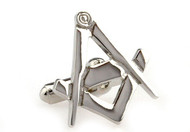 silver symbol masonic cufflinks close up image