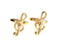 gold treble clef cufflinks shown as a pair side by side close up image