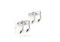 16th notes music cufflinks; sixteenth note musical note cufflinks shown as a pair with size dimensions 16 mm by 17 mm close up image