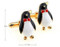 Emperor Penguins in a red bowtie cufflinks gold finish shown as a pair with size dimensions
13 mm by 20 mm close up image