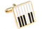 Gold Piano Keys cufflinks close up image