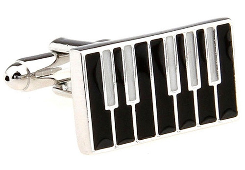 Piano Keys Grand Music Assorted 4 Pairs of Cufflinks Wedding Fancy Gift Box 