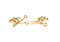 gold scissor cufflinks shown as a pair side view close up image