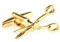 gold scissor cufflinks close up image