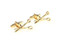 gold scissors cufflinks shown as a pair close up image