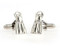 scuba fins cufflinks shown as a pair side by side close up image