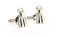 silver scuba fins cufflinks shown as a pair close up image