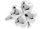 Silver 4 Leaf Clover cufflinks; lucky shamrock cufflinks close up image