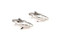 great white shark cufflinks shown as a pair close up image