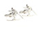 down hill skier cufflinks shown as a pair close up image