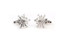 Silver Snowflake Cufflinks laser cut design shown as a pair side by side close up image