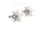 Silver Snowflake Cufflinks Laser cut design shown as a pair close up image