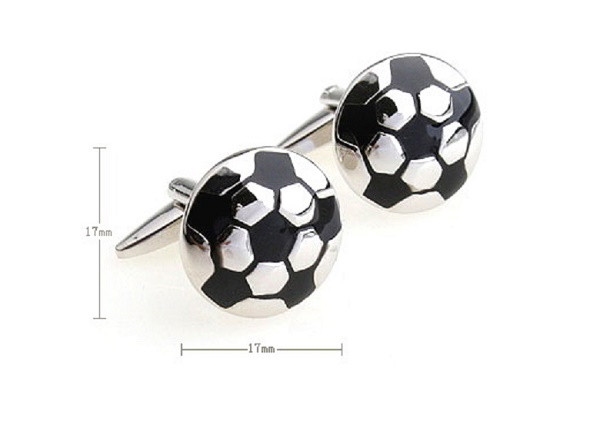 COLLAR AND CUFFS LONDON Premium Cufflinks with Presentation Gift Box Football and Boot Solid Brass Silver & Black Colours Sport Fan Match Game Round Soccer