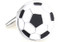 black & white soccer ball cufflinks flat design close up image