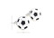 soccer ball cufflinks flat face design with size dimensions 18 mm by 18 mm close up image