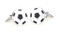 soccer ball cufflinks shown as a pair close up image