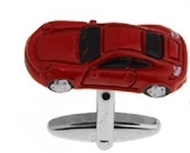 red sports car cufflinks close up image