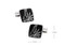 black square statue of liberty cufflinks shown as a pair with size dimensions 16.5 mm by 14 mm close up image