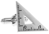 right triangle ruler cufflinks close up image