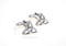 Celtic Trinity Knot cufflinks shown as a pair with size dimensions 14 mm by 17 mm close up image