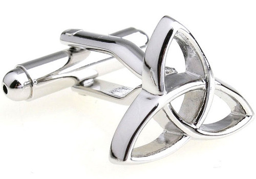Silver Trinity Knot Cufflinks close up image