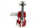 Red Classic Violin Cufflinks close up image