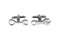 silver lock wrench and crescent wrench cufflinks close up image